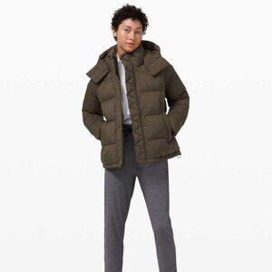Lululemon Wunder Puff Jacket Dark Olive Sz 8